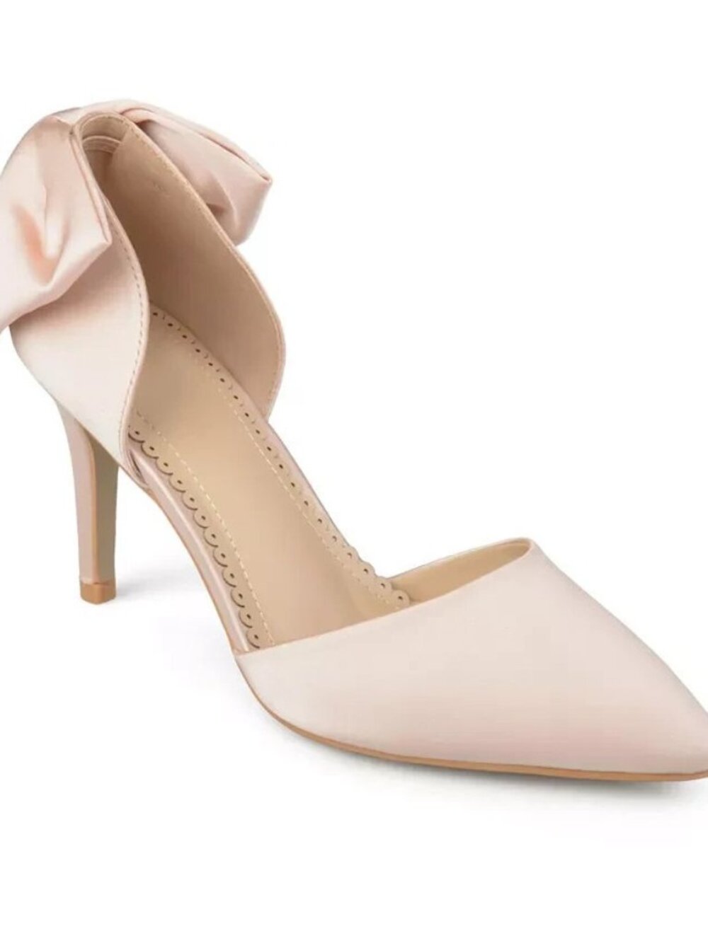 Journee Collection Tanzi Bow Stiletto Pump Blush Pink 10 New $89